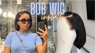 BOB WIG INSTALL  full lace frontal wig ft Thesanhair  lerato M [upl. by Northrop]