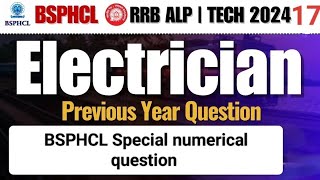 BSPHCL Electrician Numerical question2024  BSPHCL Electrician Most Important Question [upl. by Raji]