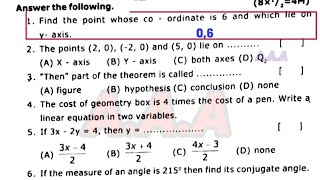 9th class formative assessment to fa2 mathematics question paper answer key 9th class mathematics [upl. by Neleh]