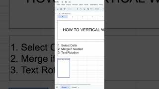 How to Vertical Text  Text Rotation in Google Sheets googlesheets googlesheetstutorial [upl. by Boswall]