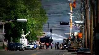 Incendie à LacMégantic 2013  Jour 1  Pompiers et Policiers [upl. by Borchers]