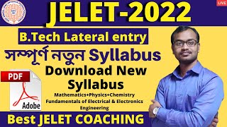 JELET 2022 New Syllabus  Download pdf Mathematics Chemistry  Physics amp Electrical [upl. by Adnilrem]