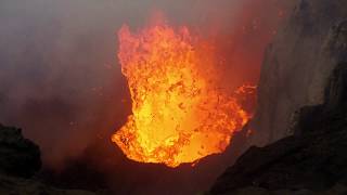 Yasur Volcano 2019  Lava Explosions amp Drone Descent Into Crater [upl. by Amsden]