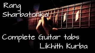 Mai rang sharbaton ka Guitar LessonTabs by Likhith Kurba [upl. by Mazel]