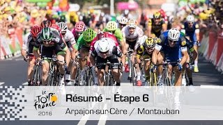 Résumé  Étape 6 ArpajonsurCère  Montauban  Tour de France 2016 [upl. by Neomah]