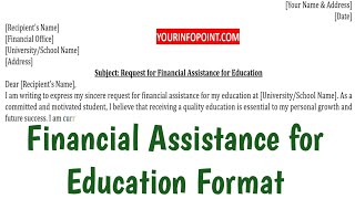 Financial Assistance Request Letter for Education  Requesting for Financial Assistance [upl. by Ecnatsnoc]