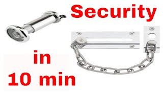 How to install a door chain and peep hole for security In 10 minutes you can save a life DIY [upl. by Mosley770]