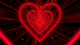 Heart Tunnel❤️Red Heart Background  Neon Heart Background Video  Wallpaper Heart 10 Hours [upl. by Bishop]