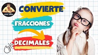 Aprende a convertir una fracción a número decimal teoría y ejercicios fáciles [upl. by Melody]