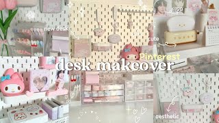 desk makeover 🍥 pinterest inspired decorating my desk [upl. by Dalston329]