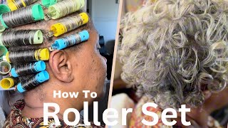 New How To Roller Set on fine transitioning grey hair [upl. by Fiske140]