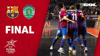 RESUMEN FINAL CHAMPIONS FUTSAL  FC BARCELONA 40 SPORTING CP [upl. by Justinian983]