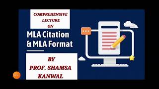 MLA CITATION amp FORMATBS ENGLISH LITERATUREBILINGUAL ILLUSTRATIONPROF SHAMSA KANWAL [upl. by Akimik97]