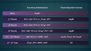 Pediatric Immunization Routine Schedule Highlights Birth to six years [upl. by Yelena621]