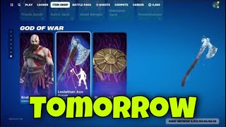 FINALLY TOMORROW KRATOS AND HIS LEVIATHAN AXE WILL ARRIVE IN FORTNITE Pickaxe axe leviatan Return [upl. by Annawt]