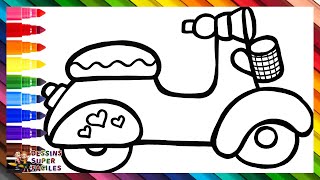 Dessiner et Colorier une Moto 🛵🌈 Dessins pour Enfants [upl. by Mcgurn]