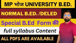 MP BHOJ UNIVERSITY BEd 2023  Full Syllabus Content All pdfs Available MP BHOJ mpbhoj uprtou [upl. by Atirat]