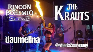 Fireartist meets Rock  Filadelfia  Chaco Paraguay  The Krauts🎸 amp Daumelin🔥 im Rincón Bohemio Pub🍻 [upl. by Zetnwahs]