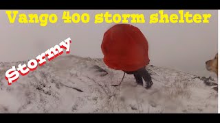 Vango 400 storm Shelter tested in a winter storm [upl. by Elman530]