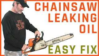 How To Fix a Chainsaw That Leaks Oil [upl. by Naahsar233]