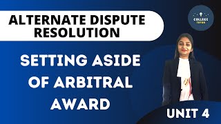 Setting aside of Arbitral award  Section 34  ADR [upl. by Carlo]