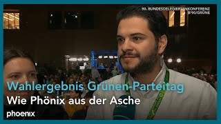 GrünenParteitag Delegierten Hallass Akin und Kamm zum Wahlergebnis der Vorstandswahl B90Grüne [upl. by Ainaj]