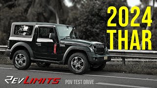 2024 MAHINDRA THAR BS6  LX 4STR HARDTOP  20L RWD AT 150BHP  POV Test Drive 106  RevLimits [upl. by Ahsetel]