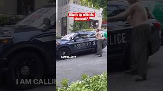 Unhinged Man ATTACKS Police Car with a Bat😳 shortvideo shorts [upl. by Ylehsa]