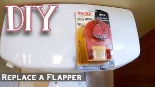 How to Replace a Toilet Flapper  Plumbing Tips  Korky Universal Ultra [upl. by Zeculon]