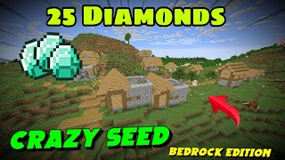 25 Diamonds at spawn 🤯 best seed for minecraft 121 bedrock blacksmith  Minecraft new god seed [upl. by Ikkaj297]