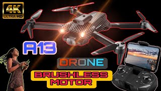 A13 Drone Powerful Brushless Motor Dual Camera Dual Battery Gimbal Camera Complete Detailed Unboxing [upl. by Chen]