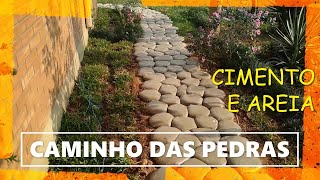 COMO FAZER caminho de pedras para jardim na casa de TIJOLO ECOLÓJICO  FAÇA VOCÊ MESMO [upl. by Ray130]