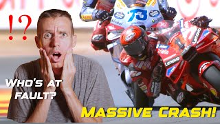 Massive Crash Whos at fault Bagnaia or Marquez Full Crash Breakdown [upl. by Cristiona583]