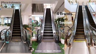 4 BRANDS IN 1 SECTION  LG Goldstar Sigma Mitsubishi Escalators at Plaza Indonesia Jakarta [upl. by Adnotal]