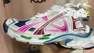 Balenciaga Runner White Blue Red Green Color Review from Cindy [upl. by Winthrop]