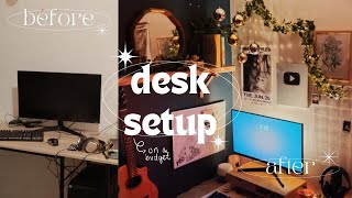 DESK SETUP MAKEOVER │ cozy budget decor ☕ [upl. by Larred951]