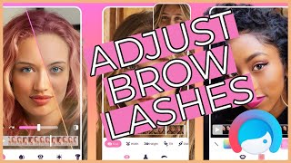 How To Adjust Brow Lashes on Facetune 2023 [upl. by Ettevy]