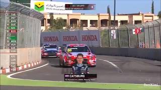 FIA WTCR Maroc 2019 Race2 Catsburg Crashes [upl. by Sivaj]