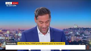 3 000 postes non pourvus et les contractuels  FranceTV info 2 septembre 2024 [upl. by Ohcamac313]