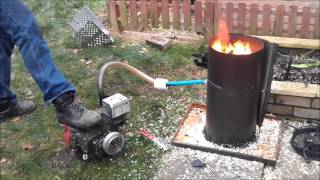 Engine Running on wood gas from home made wood gasifier [upl. by Akeylah11]