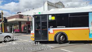 Transit Systems 118 Volvo B7RLE Volgren CR228L [upl. by Eckel]