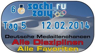 Sotschi 2014 Olympia Special 20  Tag 5  12022014  Deutschland Medaillenchancen [upl. by Aramal]