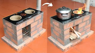 The idea of ​​making a wood stove from cement  Stove to save firewood [upl. by Eemia]