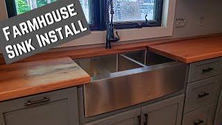 DIY Farmhouse Sink Install – Undermount – Zuhne Stainless Steel [upl. by Grunenwald838]