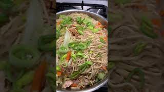 Filipino Pancit Noodles with Leeks filipinofood food snacks [upl. by Efrem]