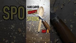 Beginner Carving  Cherry Spoon  Day 6 woodcarving woodworking carving beginners cherry hobby [upl. by Atteirneh]