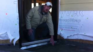 Integrating the door pan into the deck waterproofing [upl. by Einot181]