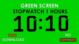 Green Screen Stopwatch 1 Hours I RAW I 60 minutes I NO COPYRIGHT I Free Download greenscreen [upl. by Nitas]