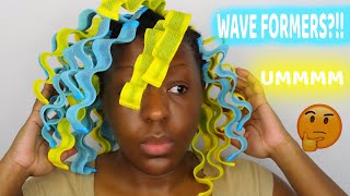 I TRIED WAVE FORMERS ON MY SHORT 4C HAIR  Heatless Waves [upl. by Suirauqram]