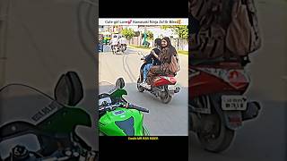 Cute girl Reaction Ninja Zx10r🥰Ask for Coffee🥰shorts bike rider cutegirl reaction ninja zx10r [upl. by Sirk649]